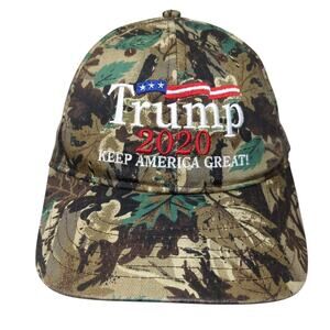 Trump 2020 Keep America Great! Strapback Hat Multi Camo One Size Ivory